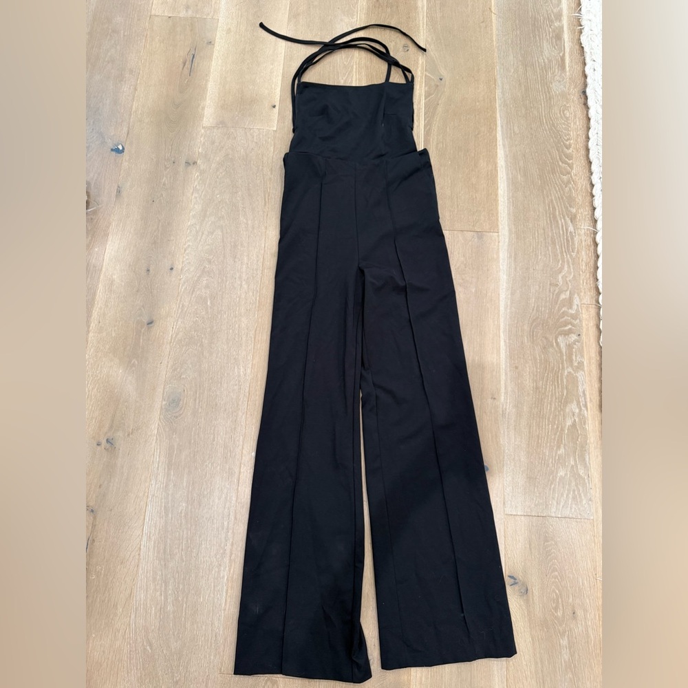 AQ/AQ Elegant Black Halter Jumpsuit